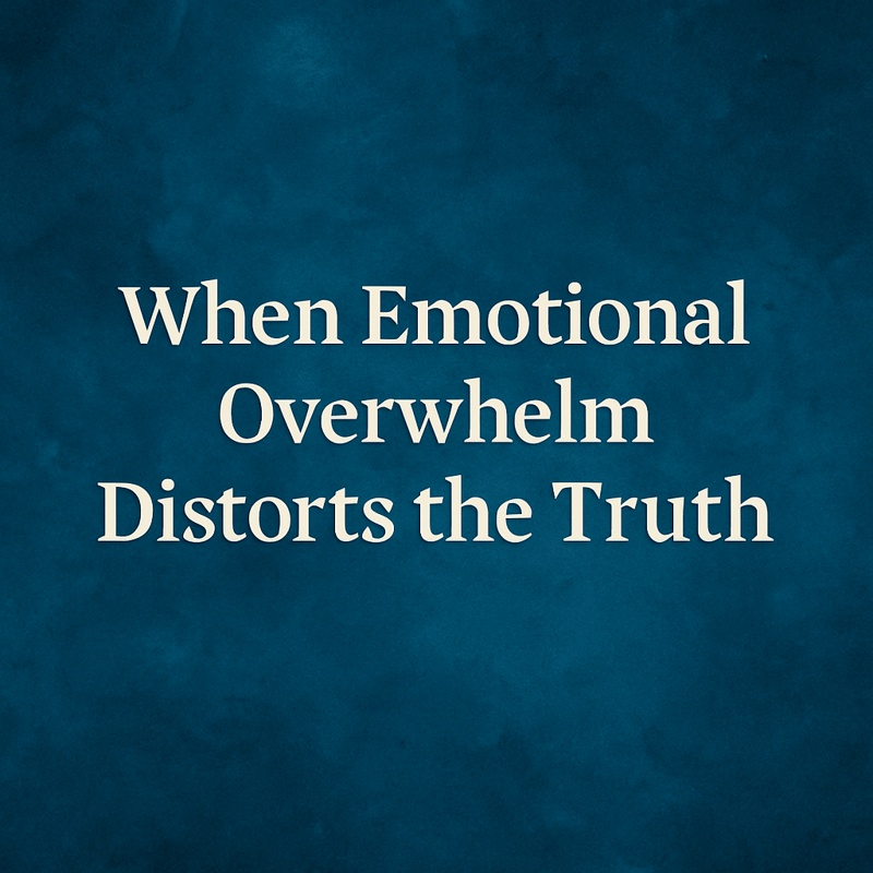 Featured image for my article on Thought Distortions. This image just contains text "When Emotional Overwhelm Distorts the Truth."